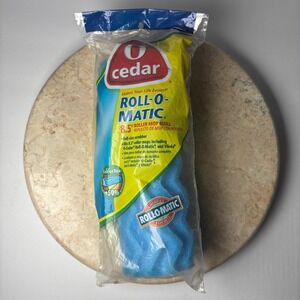 O-Cedar Roll-O-Matic Mop Refill 8.5" Blue Roller Sponge with Scrubber